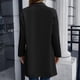 thumbnail image 4 of Abrigo De Punto, Diseño De Solapa De Cárdigan De Manga Larga Con Doble Botonadura Para Mujer Para El Ocio Para Ir De Compras ANGGREK Negro M, 4 of 6