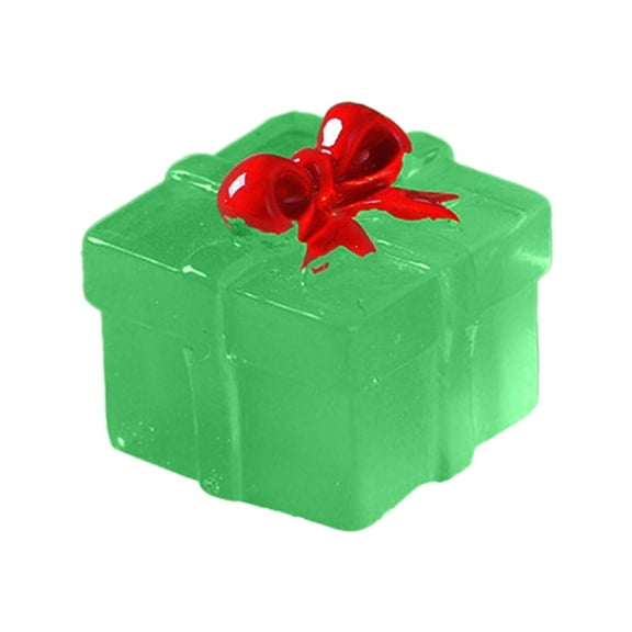 WEGFTDUOP 12pcs Christmas Luminous Mini Gift Box Micro Small Ornaments Transparent Gift Box DIY Small Accessories