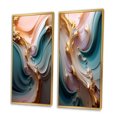 thumbnail image 3 of Designart "Exquisite Wave Symphony Liquid Gold and Pink III" Abstract Shapes Framed Wall Art Set Of 2 - Transitional Gold Frame Gallery Set For Office Decor, 3 of 6