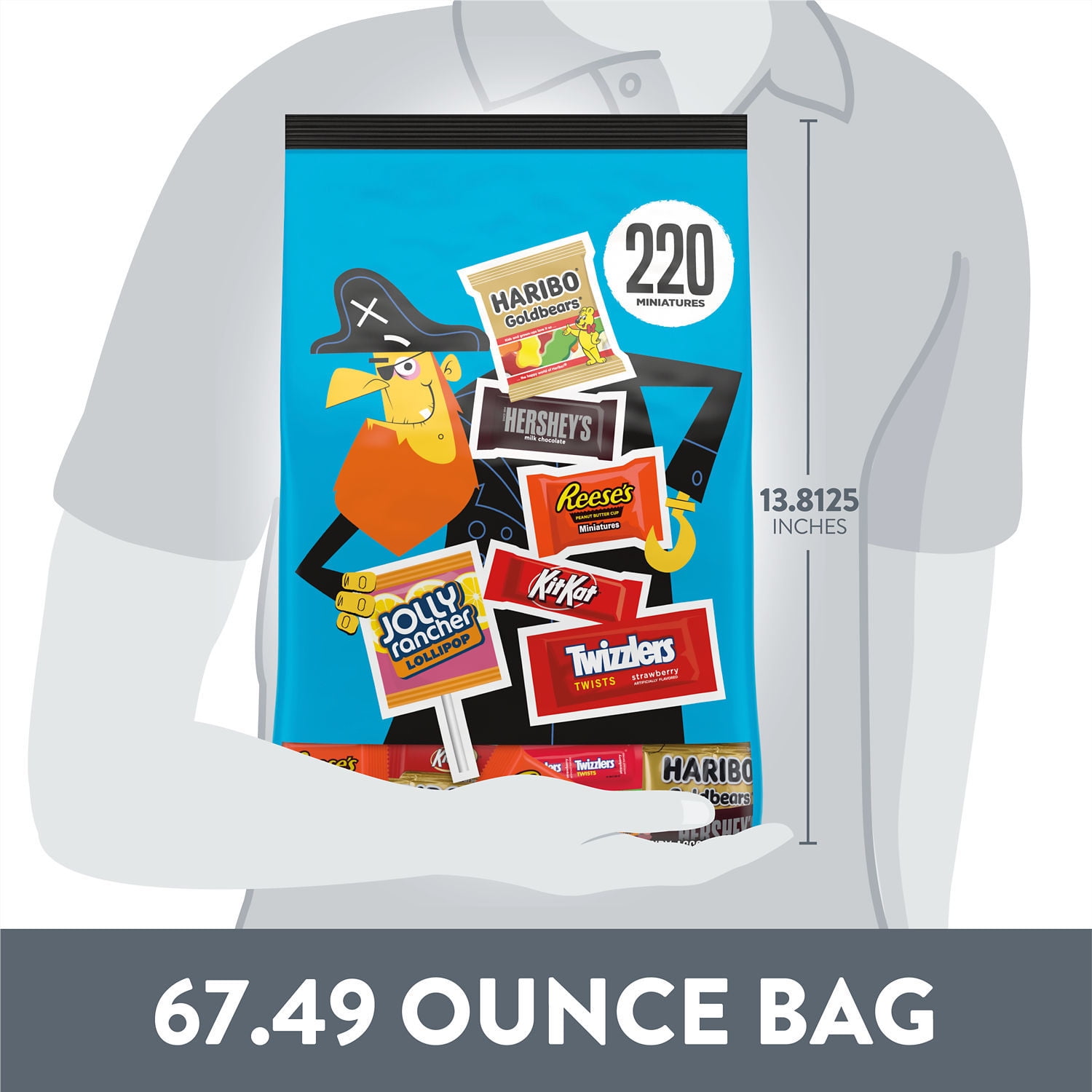 Hershey Miniatures Assorted Flavored Halloween Candy, Bulk Bag 67.49 oz, 220 Pieces