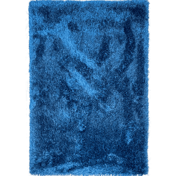 Romance Navy Blue Solid 2x3 ft Shag Area Rug