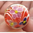 thumbnail image 2 of Big Game Toys~22mm (7/8") Dahlia Hand Made Art Glass Marble Clear/Red/Blue/Pink Flower, 2 of 5