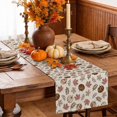 thumbnail image 5 of Vintage Pumpkins Fall Cotton Linen Rectangle Table Runners 13"x48", Beige Thanksgiving Botanical Farm Coffee Table Runner Dresser Scarves Luxury Table Runners for Wedding Party Banquet Dinner Decor, 5 of 8