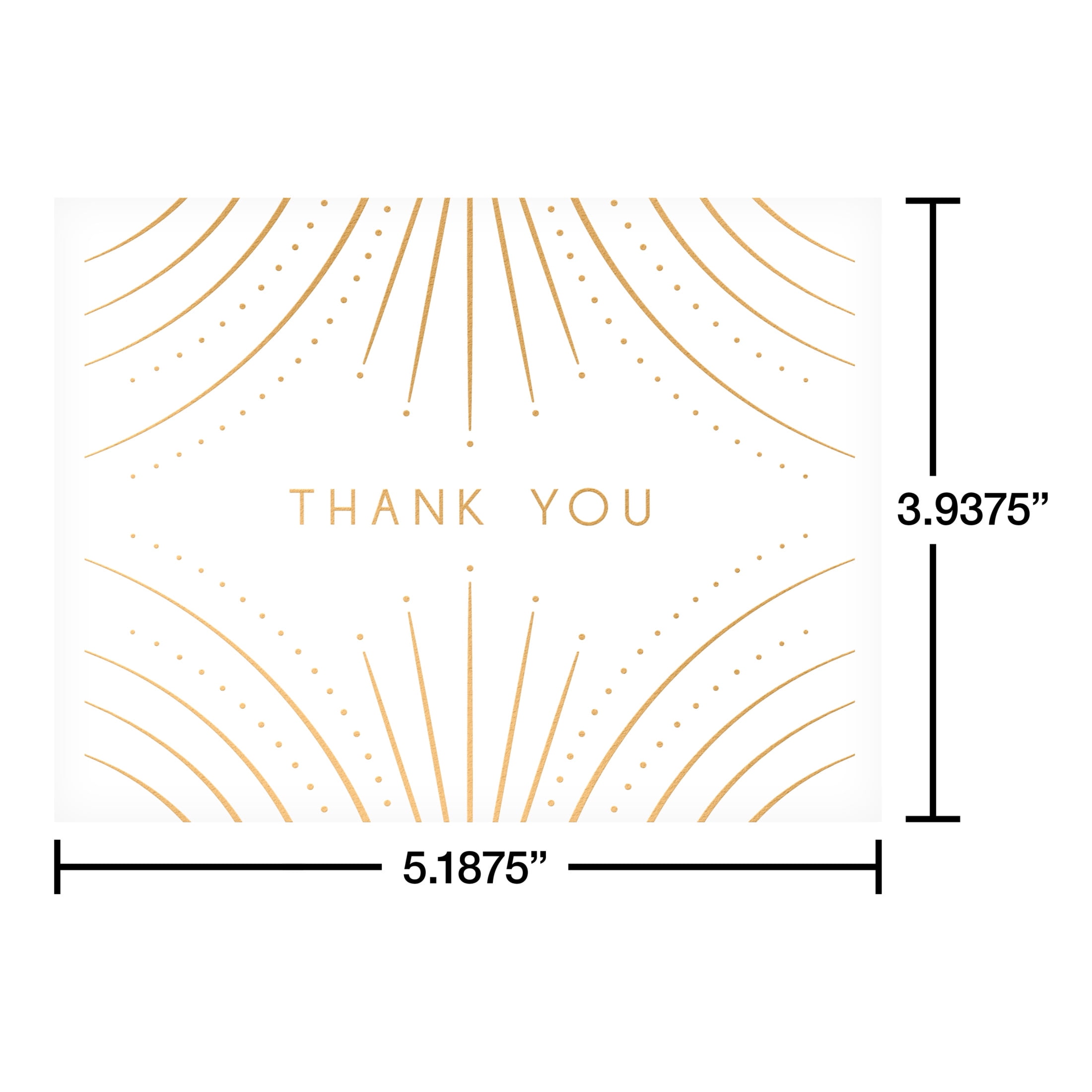 American Greetings Thank You Card Stationery Notes, Gold Deco (20-Count)