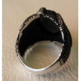 thumbnail image 4 of Black Onyx Mans Ring, Natural Black Onyx, December Birthstone, Eagle Claw, 925 Silver Ring, Birthday Gift, Heavy Mens Ring, Arabic Design, Ottoman Style Ring, Christmas, Turkey Mens Signet Ring, 4 of 6