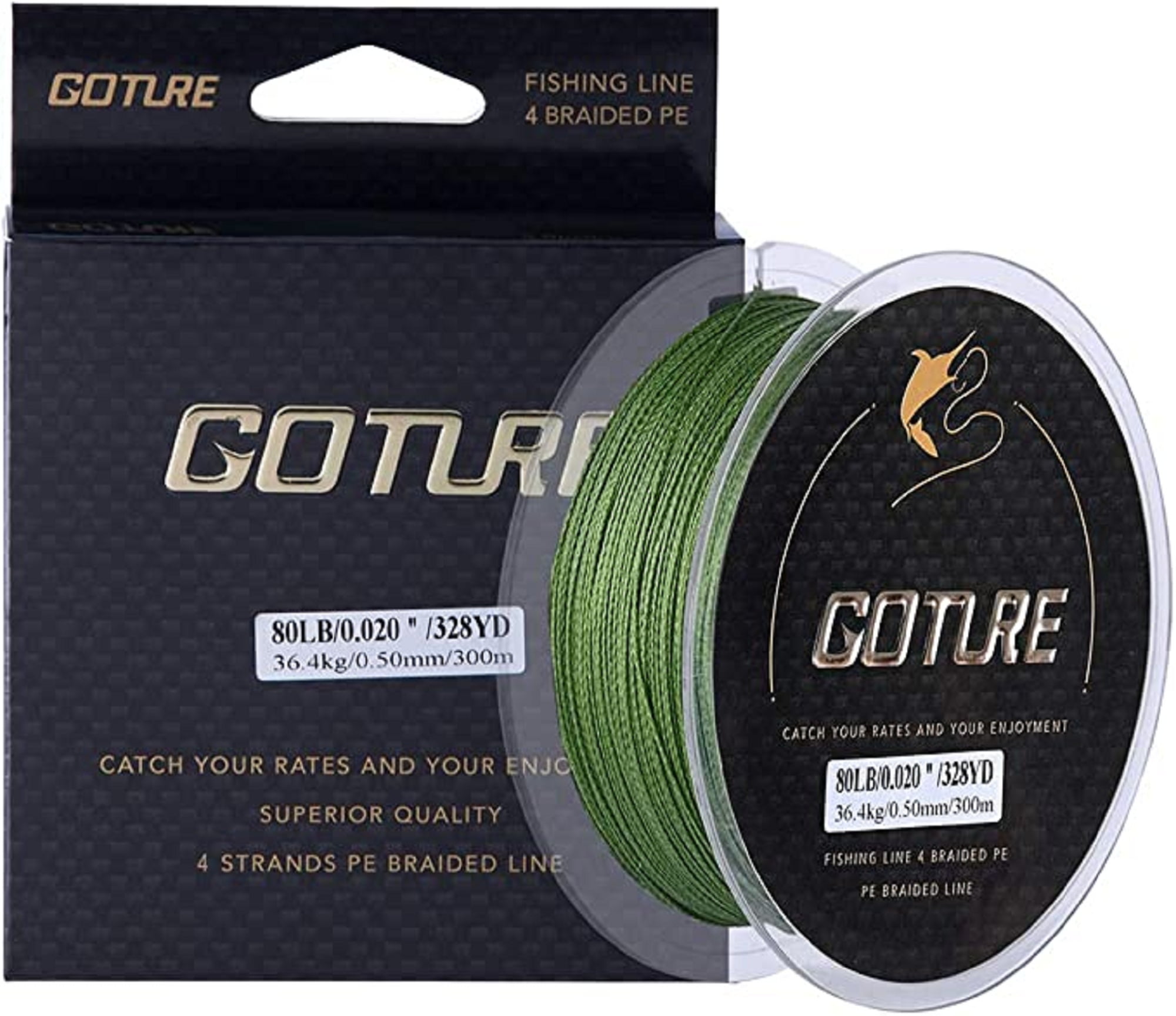 Goture 4Strand Weave//Braided Fishing Line 880LB No Memory Smooth