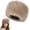 Brown, variant on Faux Fur Winter Hat for Women, Russian Style Warm Bucket Hat, Plush Headwear, 21.3-22.8 in Circumference