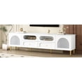thumbnail image 6 of Euroco Modern TV Stand with Glass Cabinet Doors, 4 Drawers & 2 Cabinets, Cable Management, Metal Legs – Elegant Entertainment Center for Living Room, 6 of 9