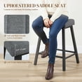 thumbnail image 4 of HOMCOM Bar Stools Set of 3 Velvet Upholstered Counter Height Barstools Grey, 4 of 10