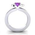 thumbnail image 4 of 2.35 Carat Wonderful Oval Cut Amethyst & Pink Sapphire Gemstone Engagement Ring for Women Solid 18K White Gold Size 5 by Diamond-Capitals, 4 of 8