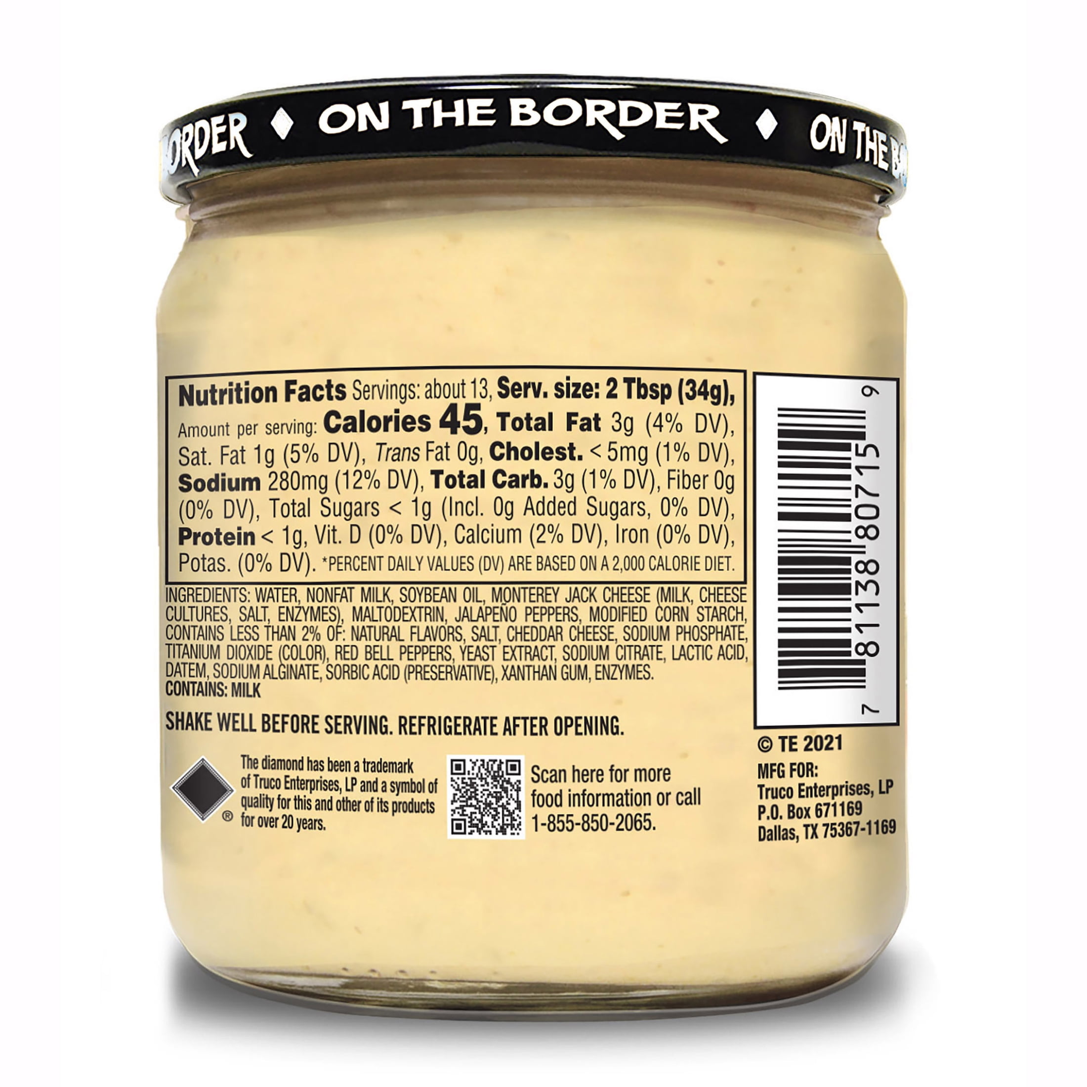 On The Border Mexican Grill & Cantina Monterey Jack Queso, 15.5 oz