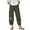 A-Army Green258, variant on Womens Dandelion Print Cropped Pants Irregular Hem Loose Fit Casual Daily Trousers