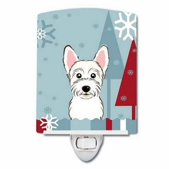 Caroline's Treasures BB1722CNL Winter Holiday Westie Ceramic Night Light, 6x4x3", multicolor