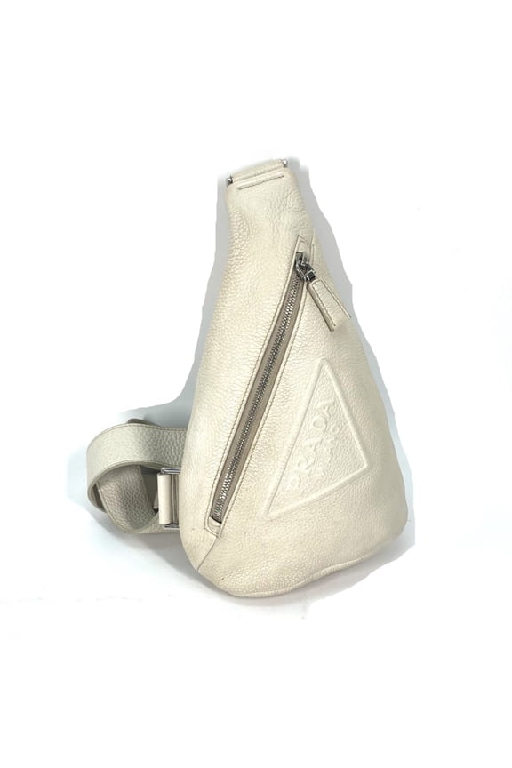 Pre-Owned PRADA 2VZ098 triangle logo triangle logo shoulder bag body bag Off White... (Good)