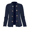 thumbnail image 5 of YDFCWXW Women's Double Slim Fit Blazers Notch Lapel Work Office Suits Casual Open Front Blazer Navy, L, 5 of 5