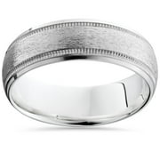 Pompeii Platinum 6mm Brushed Ring Men's Wedding Band (,)
