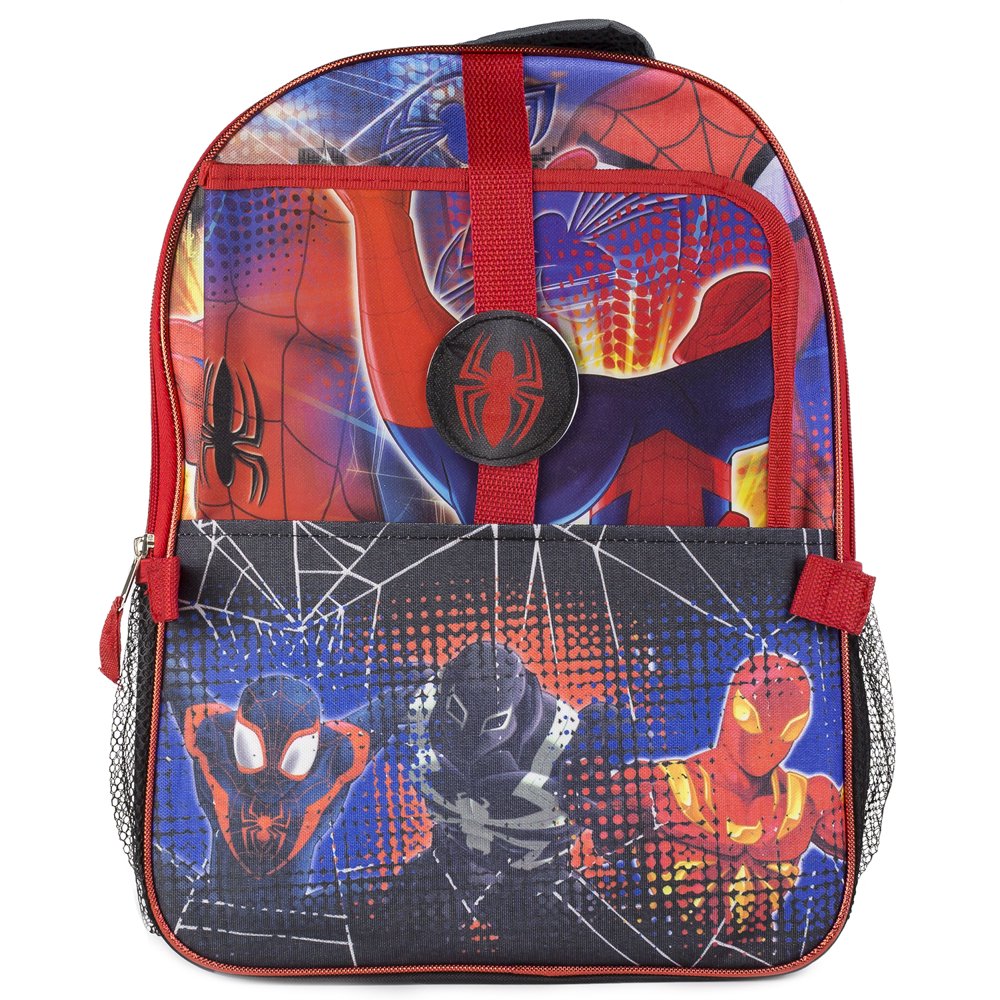 Marvel Spiderman Backpack for Boys Kids Deluxe 16 Inch Spiderman