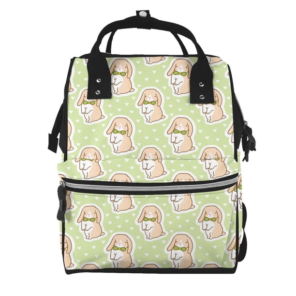 Disketp Rabbit With Tie Mochila de Pañales de Gran Capacidad con Múltiples Bolsillos, Mochila de Viaje Multifuncional para Bebé, Unisex, Moderna y Resistente