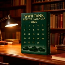 2025 WWII Tank Advent Calendar, 24 Days of Iconic Tank, WWII Advent Calendar 2025, Christmas Countdown Calenda-r with 24 Iconic WWI-I Tan-k Ornaments, for History Buffs