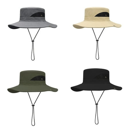 

YMH Waterproof Men Hat Big Hat Brim 360 Degree Shading Multifunctional Breathable UV-proof Bucket Camping Cap for Daily Life