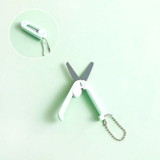 Jkkant Mini Folding Safety Scissors with Keychain, Portable Retractable Travel Scissors for Craft, First Aid, Office, & TSA Carry On Approved (Under 4" Blade)