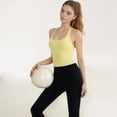 thumbnail image 7 of Women's Halter Neck Cropped Tank Top with Built-In Bra and Stretch Fabric for Workout or Casual Wear - X Large, Yellow, 7 of 7