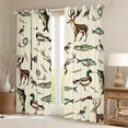 thumbnail image 2 of Feelyou Vintage Fishing Wildlife Curtains Pack of 2 (42x84 Each) for Men Women, Deer Duck Bass Lake Forest Curtains Blackout, Beige Brown, 2 of 6