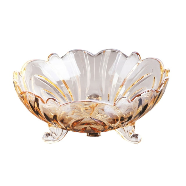 Bearachild Frutero de cristal de color transparente para todas las necesidades de servicio, elegante y funcional de par en par Mostrada Ámbar