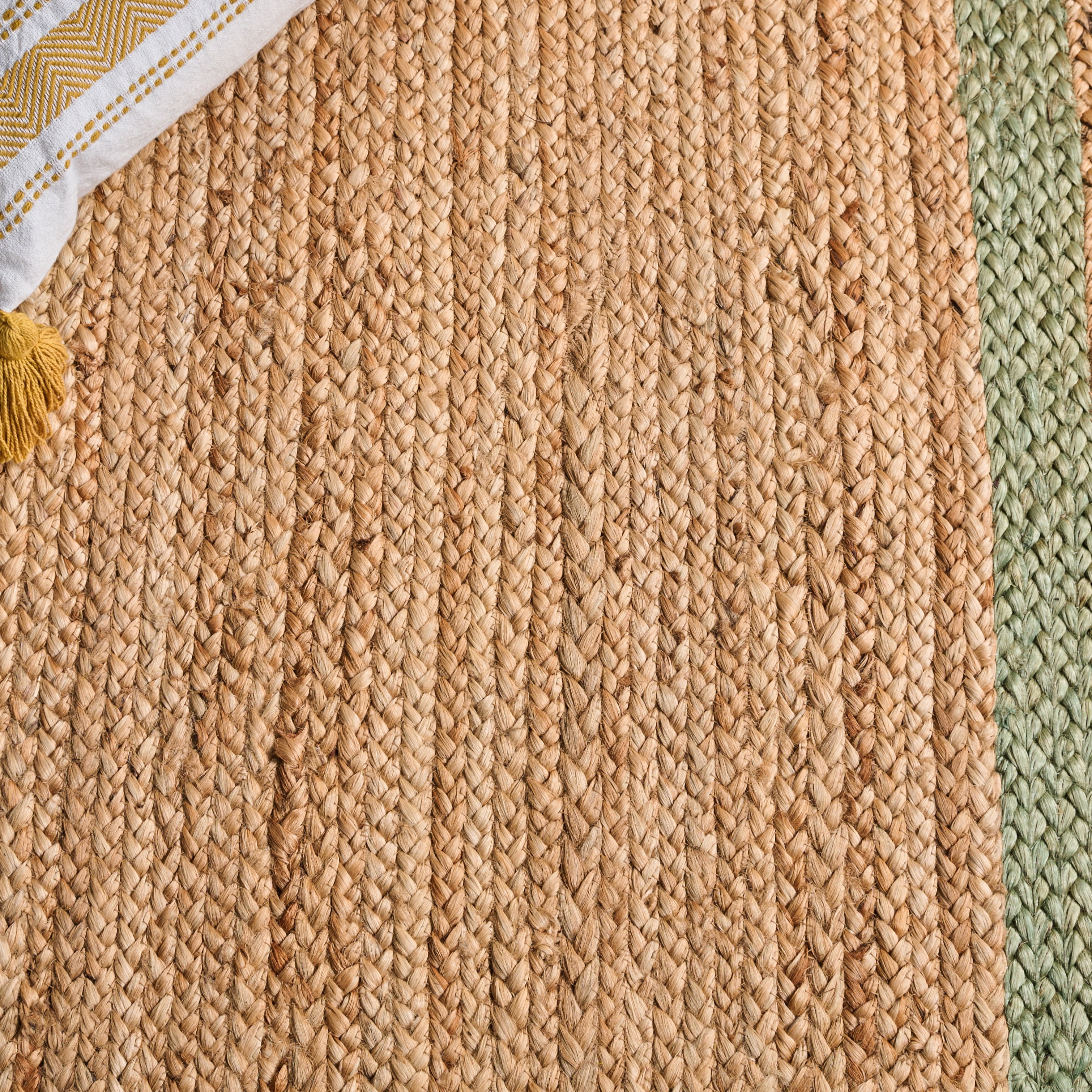 Safavieh Natural Fiber Archibald Bordered Area Rug, Natural/Light Green, 9' x 12'