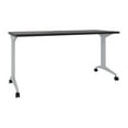 thumbnail image 3 of Bowery Hill Modern Metal T-Leg Table Desk in Arctic Silver/Weathered Charcoal, 3 of 5