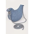 thumbnail image 2 of Double Chain Strap Quilted Denim Shoulder Bag, 2 of 5