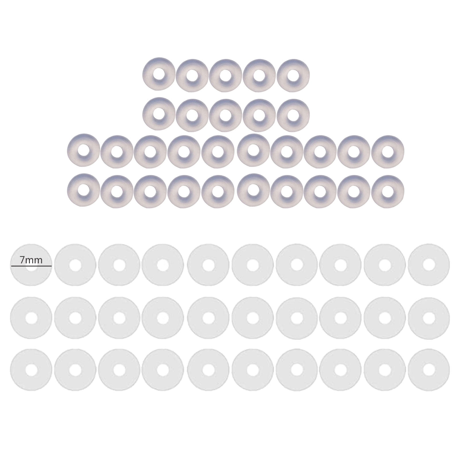 ZS 60Pcs Silicone Healing Non Pull Piercing Discs for Piercing Bump,  3/5/7/9mm Clear Disc Pads Stabilizer Plastic Earring Backs Stopper, Earlobe  Support Patches Diameter:3mm+7mm