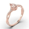 thumbnail image 3 of Gorgeous Art Deco 1.25 Carat Pear Cut Authentic Morganite And Diamond Moissanite Engagement Ring, Twisted Band Wedding Ring in 925 Sterling Silver With 18k Rose Gold Plating Gift For Her Promise Ring, 3 of 3