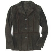 Women's Plus Suede Crochet Blazer