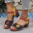 thumbnail image 3 of Dakaela Wedges Sandals for Women Dressy 2025 Open Toe Chunky Heeled Flower Shoes with Arch Support, 3 of 8