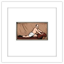 Gallery Pops Seinfeld - George Costanza The Art of Seduction Illustrated Wall Art, White Framed Version, 12" x 12"