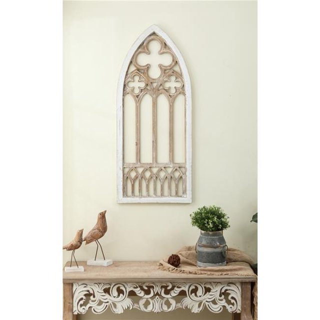 Luxen Home MDF Wood Cathedral Window Wall Decor