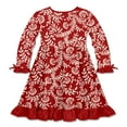 thumbnail image 5 of Millie Loves Lily Girls Red Christmas Floral Print Dress Big Girls, Size 10, 5 of 5