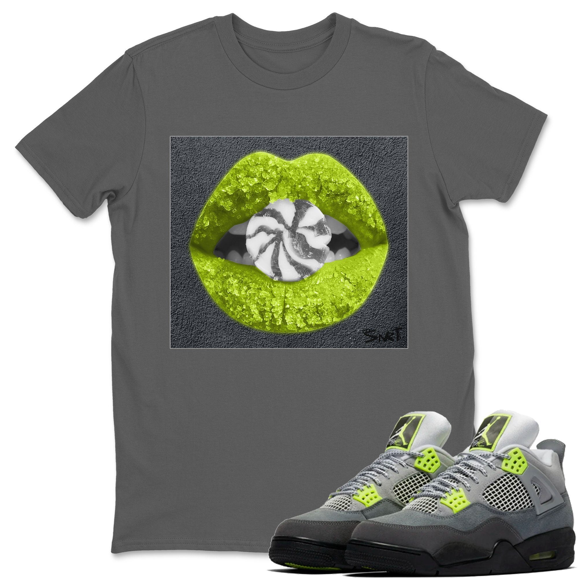 lime green and grey jordan 4