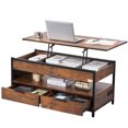 thumbnail image 1 of VEVOR Lift Top Adjustable Coffee Table with Light & USB, Brown, 1 of 9