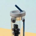 thumbnail image 3 of 700ml straw cup transparent plastic water bottle with straw portable juice cup drinking bottle gray, 3 of 5