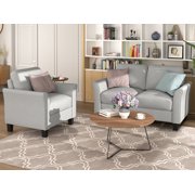 CoSoTower Living Room Furniture Armrest Single Sofa And Loveseat Sofa, Light Gray