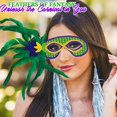 thumbnail image 4 of Mardi Gras Feather Masks W/Sticks - Party Wear - 12 Pieces, 4 of 6