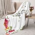 thumbnail image 3 of Sikiie Home Sweet Home Floral Cozy Flannel Fleece Throw Blanket: Lightweight & Thick for All Seasons - Perfect for Women, Men, & Kids"80"x60", 3 of 6