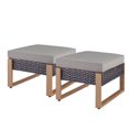 thumbnail image 3 of Giantfurnni Patio Ottomans Set of 2, Outdoor Wicker Footrests for Porch Deck Balcony, 3 of 9