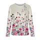 thumbnail image 5 of Tops de cuello redondo transpirables cómodos de manga larga con estampado de moda para mujer Pompotops FGAJ9704, 5 of 5