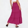 thumbnail image 6 of Summer Maxi Skirts for Women Boho Elastic High Waist Pleated Long Skirts Womens Casual Solid Baggy Lightweight Comfy Beach Vacation Skirts Dresses, 6 of 8