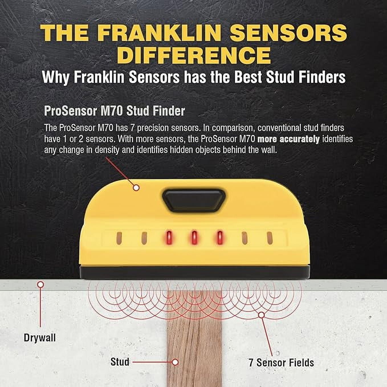 Franklin Sensors ProSensor M70 Stud Finder with 7-Sensors, Wood & Metal Stud Detector/Wall Scanner, Made in The USA