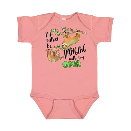 

Inktastic Id Rather Be Hanging with my Oma- Cute Sloths Gift Baby Boy or Baby Girl Bodysuit