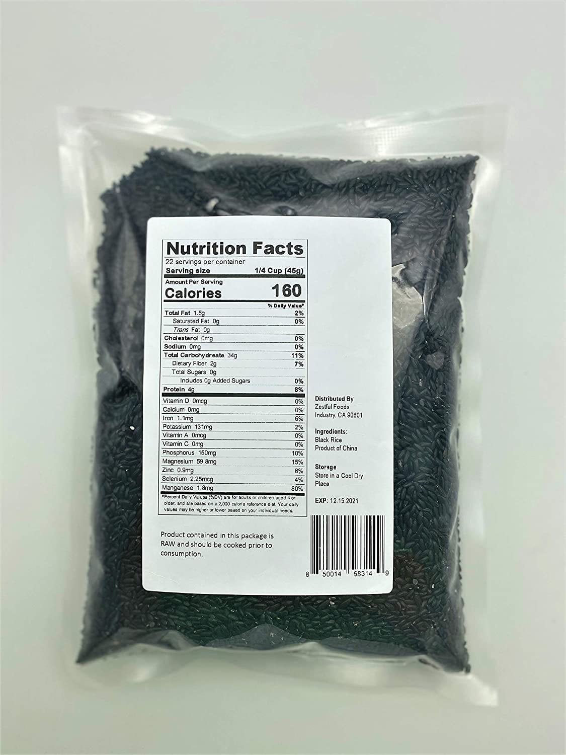 Zestful Foods 2lbsx2 Pack（64OZ） Black Rice, Whole Grain Purple Rice High Fiber, Wild Black Rice, Nutritious Rice.